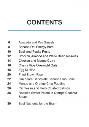 Easy Read Good Mood Food Recipes contents page